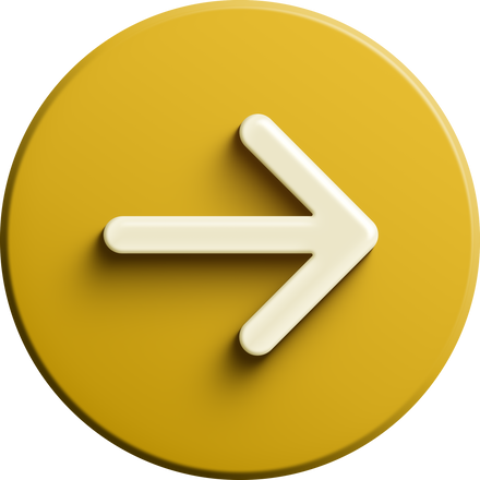 Yellow round 3D arrow right icon